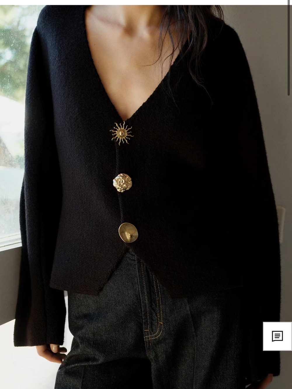 Mango KNITTED JACKET WITH JEWEL BUTTONS